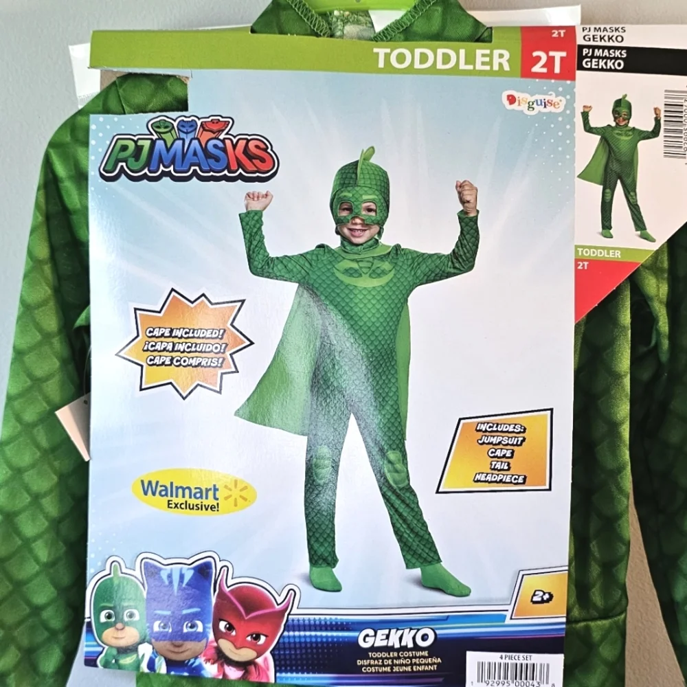 NWT-PJ Masks-Gekko-Toddler Boy-Halloween Costume-Size 2T-Green - Picture 3 of 3
